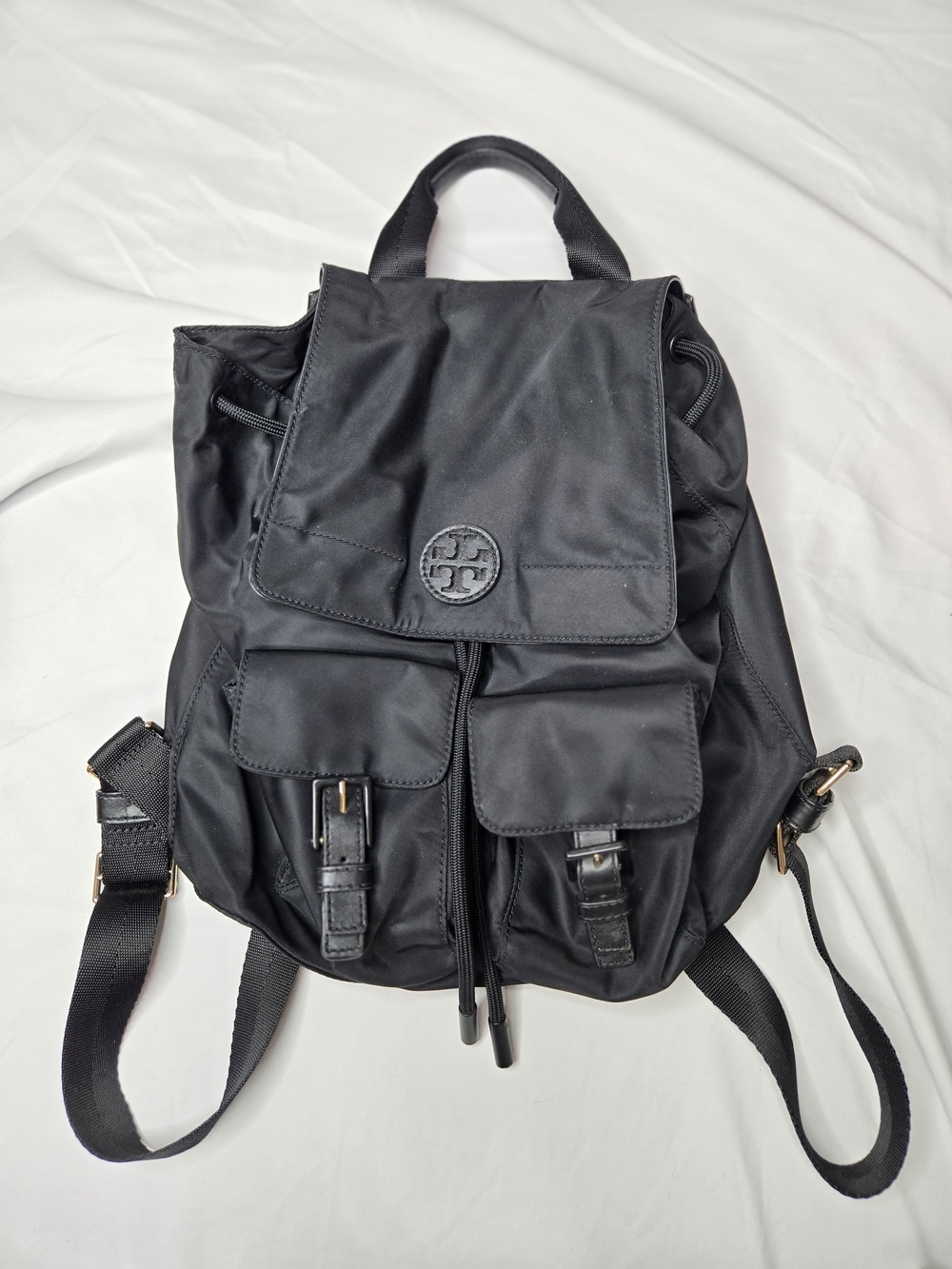 Tory Burch Black Nylon Backpack Classic Everyday Pack - Picture 2 of 4